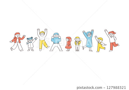 Bright people illustration set Bright people illustration set 127988321