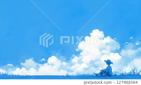Clear blue sky and students 127988364