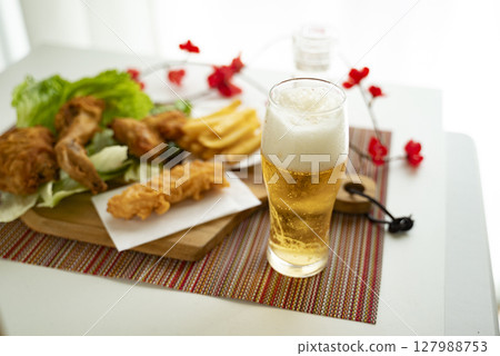 Fried chicken with beer 127988753