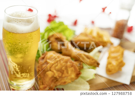 Fried chicken with beer 127988758