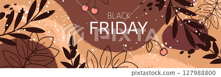 Black Friday big autumn discounts, web ad banner - Vector Black Friday big autumn discounts, web ad banner - Vector 127988800