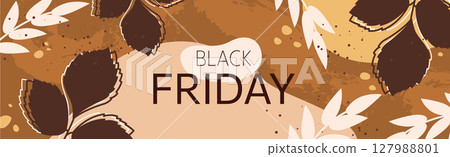 Black Friday big autumn discounts, web ad banner - Vector Black Friday big autumn discounts, web ad banner - Vector 127988801