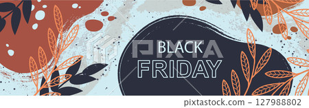 Black Friday big autumn discounts, web ad banner - Vector Black Friday big autumn discounts, web ad banner - Vector 127988802
