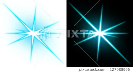 透明黑色背景上迸發的藍色星光 127988996