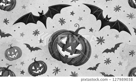 seamless pattern with halloween pumpkins 127989038