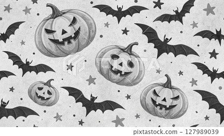 seamless pattern with halloween pumpkins 127989039