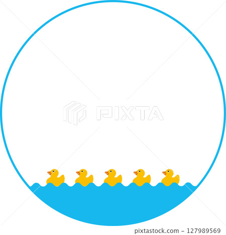 Cute illustration material of rubber duck (duck toy) | Rubber duck, duck, toy, water surface, yellow Cute illustration material of rubber duck (duck toy) | Rubber duck, duck, toy, water surface, yellow 127989569
