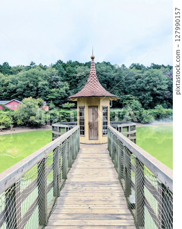 A cute floating water play hut on Lake Miyazawa in Hanno, Saitama Prefecture 127990157