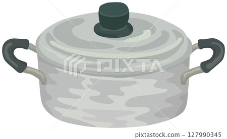 雙柄鍋插畫向量素材 雙柄鍋插畫向量素材 127990345