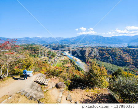 苗木城跡（秋季）：從天守閣眺望台眺望 127990355