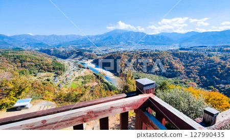 Naegi Castle Ruins (Autumn): View from the castle tower observation deck 127990435