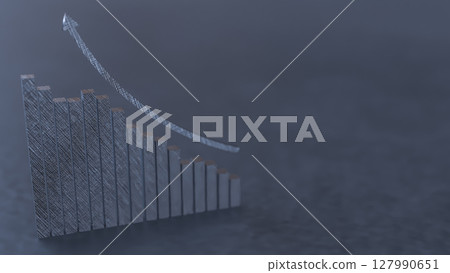 The Chart Arrow up for Business concept 3d Rendering. The Chart Arrow up for Business concept 3d Rendering. 127990651