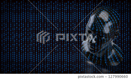 The Human Bust Ana AGI for Technology concept 3d rendering. 127990660