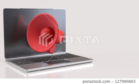 The Megaphone and microphone for Pod cast or social media 3d render. The Megaphone and microphone for Pod cast or social media 3d render. 127990665