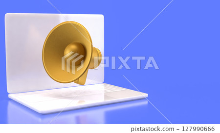 The Megaphone and microphone for Pod cast or social media 3d render. The Megaphone and microphone for Pod cast or social media 3d render. 127990666