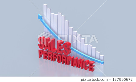 The Sales performance and chart for Business concept 3d Rendering. 127990672