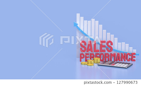 The Sales performance and chart for Business concept 3d Rendering. 127990673