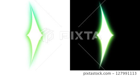 綠色發光星星效果(透明黑色背景) 綠色發光星星效果(透明黑色背景) 127991113