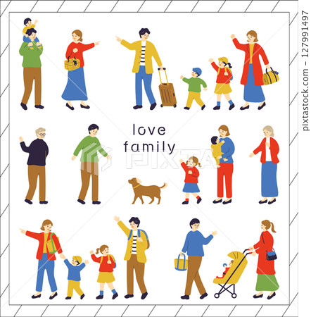 家庭插畫素材合集 127991497