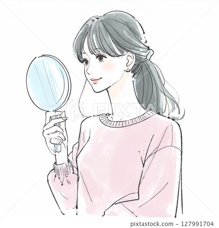 婦女和女孩插畫素材 127991704