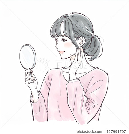 婦女和女孩插畫素材 127991707