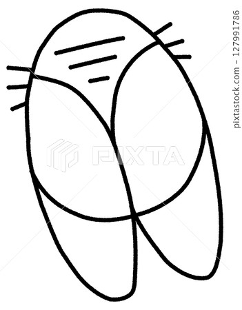 Simple monochrome cicada illustration 127991786