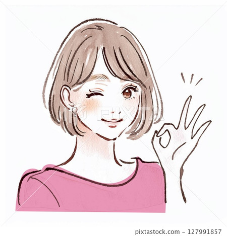 Illustration material of women and girls Illustration material of women and girls 127991857