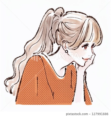 婦女和女孩插畫素材 127991886