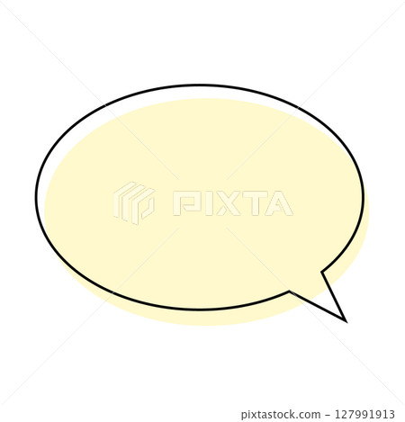 Simple yellow oval speech bubble 127991913