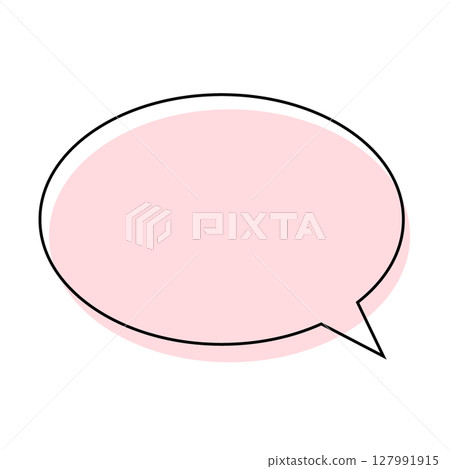 A simple pink oval speech bubble 127991915