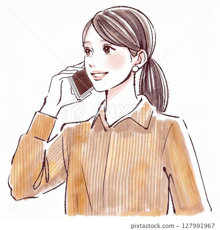 婦女和女孩插畫素材 127991967