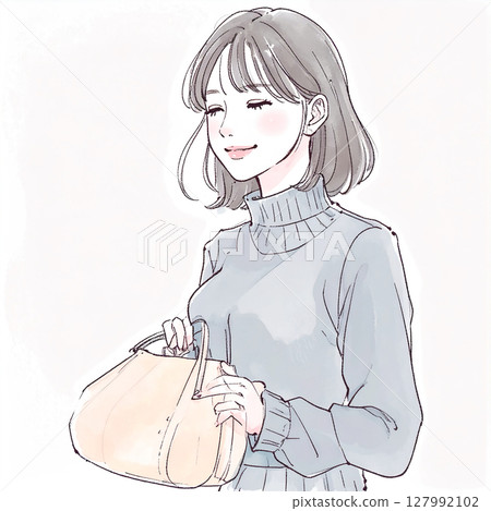 Illustration material of women and girls Illustration material of women and girls 127992102