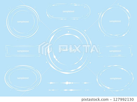 White ripple frame set (cool light blue background, circle, oval, rectangle, etc.) / Vector 127992130