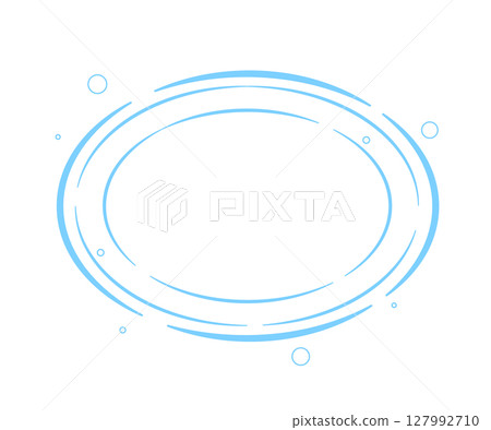 Water ripple oval frame material 02 (summer, cool) 127992710