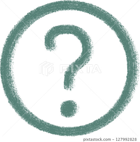 Handwritten moss green question mark icon 127992828