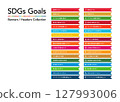 SDGs17 goals and designated colors title/heading vector material set (Japanese version) 127993006