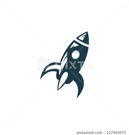 Rocket Logo Template in Flat Style 127993075