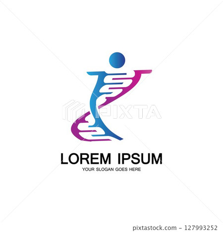 Human DNA logo icon design-vector 127993252