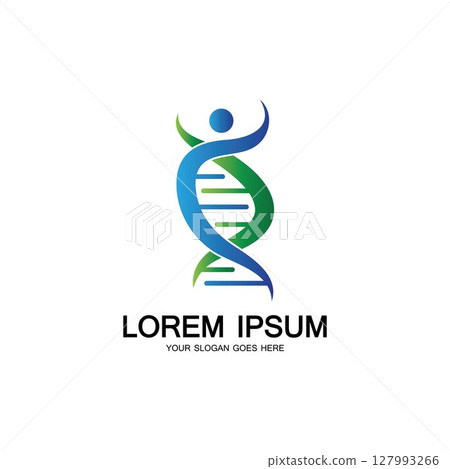 Human DNA logo icon design-vector 127993266