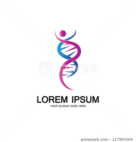 Human DNA logo icon design-vector Human DNA logo icon design-vector 127993304