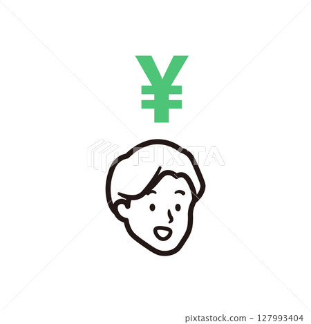 一個圓圈標記和一個微笑的男性面孔的簡單圖標插圖素材 一個圓圈標記和一個微笑的男性面孔的簡單圖標插圖素材 127993404