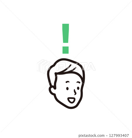 Simple icon illustration material of a man having a flash of inspiration Simple icon illustration material of a man having a flash of inspiration 127993407