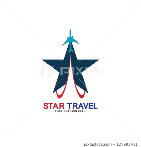 Star travel logo design. Travel agency logo design. Amazing destinations creative symbol concept. 127993411