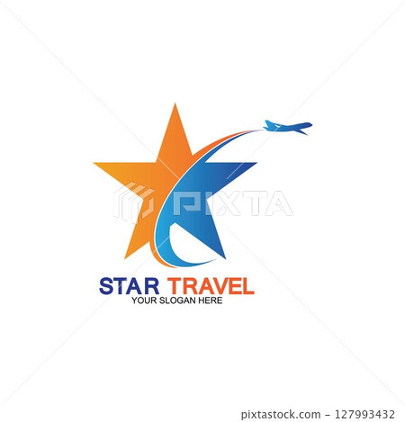 Star travel logo design. Travel agency logo design. Amazing destinations creative symbol concept. 127993432