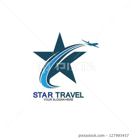 Star travel logo design. Travel agency logo design. Amazing destinations creative symbol concept. 127993437