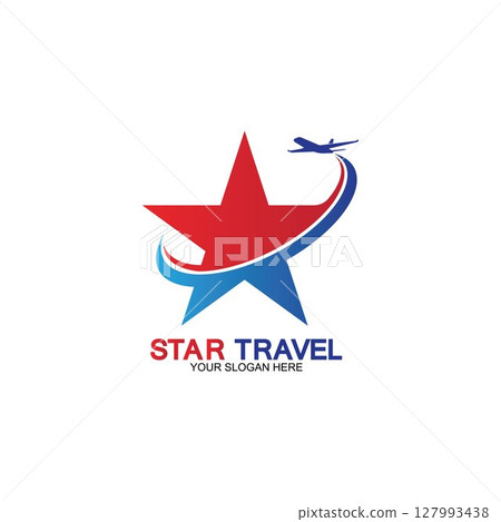 Star travel logo design. Travel agency logo design. Amazing destinations creative symbol concept. 127993438