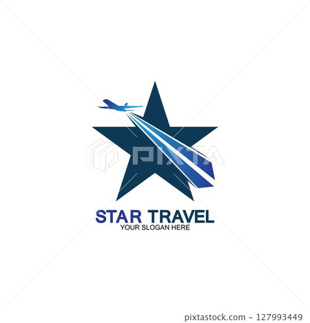 Star travel logo design. Travel agency logo design. Amazing destinations creative symbol concept. Star travel logo design. Travel agency logo design. Amazing destinations creative symbol concept. 127993449