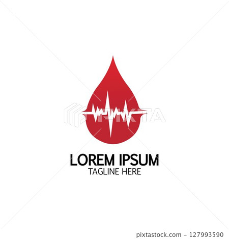 Health care&Blood donation logo icon design template 127993590