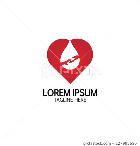 Health care&Blood donation logo icon design template 127993650