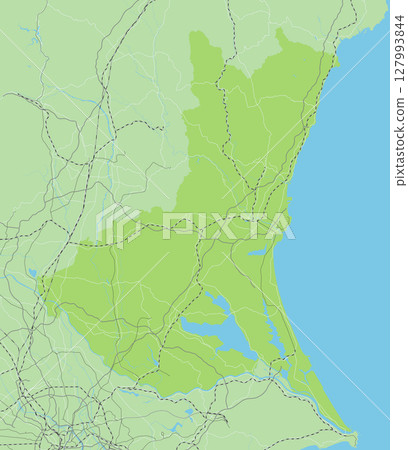 日本茨城縣及鄰近縣的簡易綠色道路地圖 日本茨城縣及鄰近縣的簡易綠色道路地圖 127993844